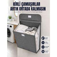 Banyo Ve Çamaşır Odası İçin Duvara Asılan Katlanabilir Çamaşır Sepeti