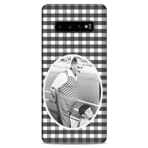 Samsung Galaxy S10 Plus Kılıf Atatürk (18) Telefon Kılıfları Siyah Beyaz