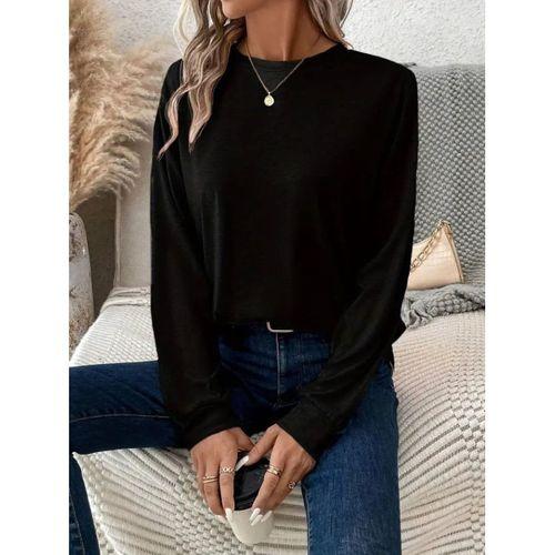 Kadın Uzun Kollu Bisiklet Yaka Viskon Bluz