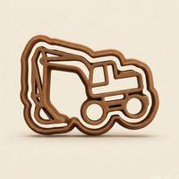 2Li Ekskavatör Figürlü Hamur Şekillendirici Kurabiye Kalıbı Oyun Hamuru Kalıbı 8 cm