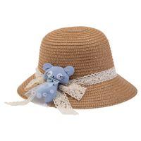 Kitti Bebe Hasır Şapka (2-6 Yaş) Y24700-01 Orta Bej