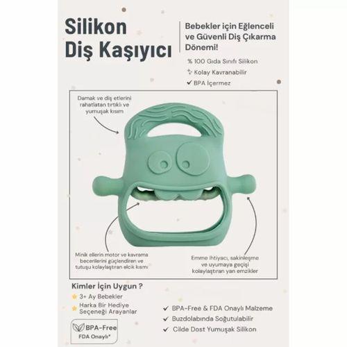 Koyu Yeşil Bebek Silikon Diş Kaşıyıcı