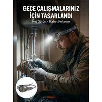 Yüksek Parlaklıklı Led Kafa Feneri Gece Çalışmaları İçin Yüksek Parlaklıklı