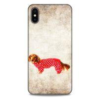 Apple iPhone XS Max Kılıf Köpek Kıyafetleri (30) Silicone Case Dacshund Pijama
