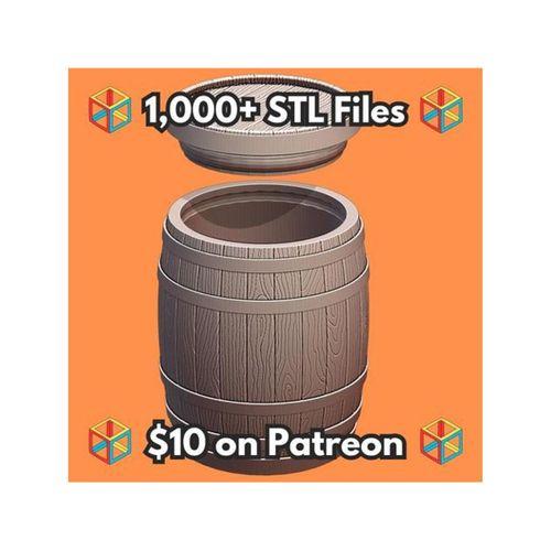 Ortaçağ Fıçı Şeklinde Kapaklı Kap MineeForm FDM 3D Baskı STL Dosyası (Bu ürün Sadece Plastik parçadır - Almadan Önce Soru Sorabilirsiniz)