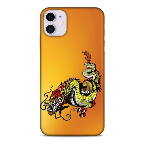 Apple Iphone 11 Kılıf Dragons (28) Arka Kapak Tatoo Sarı Ejderha