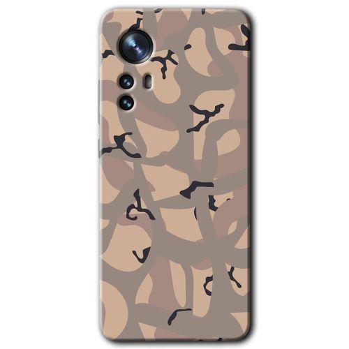 Xiaomi Mi 12 Pro Kılıf HD Desen Baskılı Arka Kapak - Kamuflaj 6 + Kırılmaz Cam