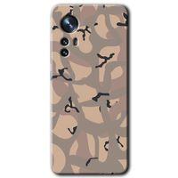 Xiaomi Mi 12 Pro Kılıf HD Desen Baskılı Arka Kapak - Kamuflaj 6 + Kırılmaz Cam
