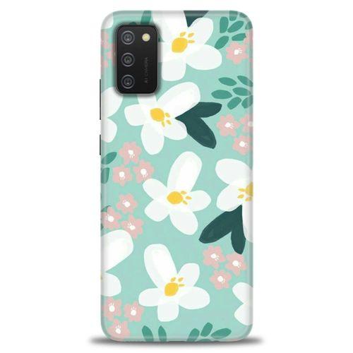 Samsung Galaxy A03S Kılıf HD Baskılı Kılıf - Pembe Beyaz Papatyalar + Tam Ekran Koruyucu