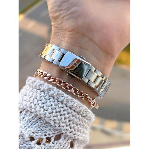 Tom Jones Çelik Kordon Kararma Renk Atma Yapmaz 3 Atm Suya Dayanıklı Kadın Kol Saati BTJ.YN10059.5