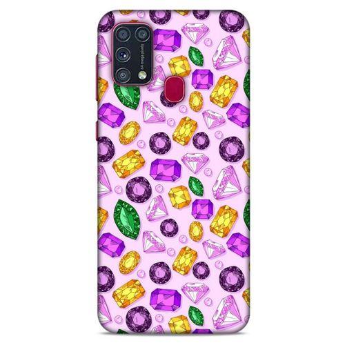 Samsung Galaxy M31 Kılıf Baskılı Özel Seri Taşlı (50) Shockproof Kılıf