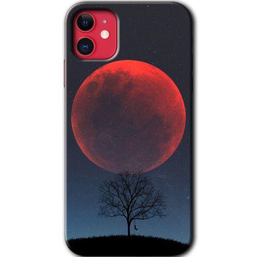 MRCİLETİSİM iPhone 11 Kılıf HD Desen Baskılı Arka Kapak + Temperli Cam - Kanlı Ay
