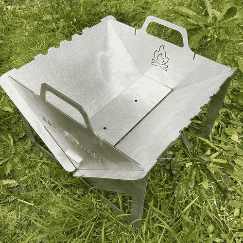 Kamp Ayısı® GrillogyBox™ Katlanır Pratik Asansörlü Mangal, 2mm Çelik, Özel Çantalı