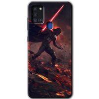 Potkal Hediye Fabrikası Samsung Galaxy A21s HD Baskılı Kılıf + 9D Tam Ekran Koruyucu - Darh Vader Wars
