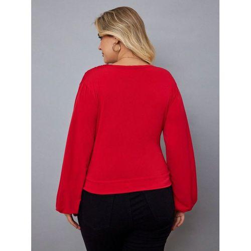 Kadın Uzun Kollu Kruvaze Yaka Sandy Bluz