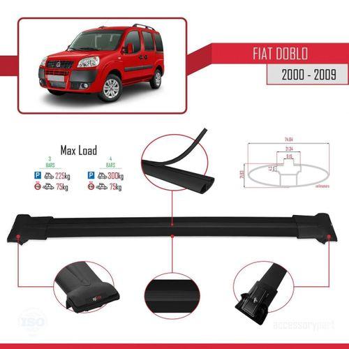 Fiat Doblo 2000-2009 Arası ile uyumlu FLY Model Ara Atkı Tavan Barı SİYAH 4 ADET BAR
