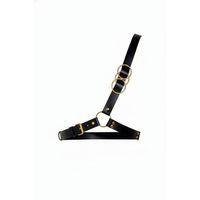 Siyah Kadın Kemer Altın Halkalı Deri Vücut Aksesuarı - Brf1183