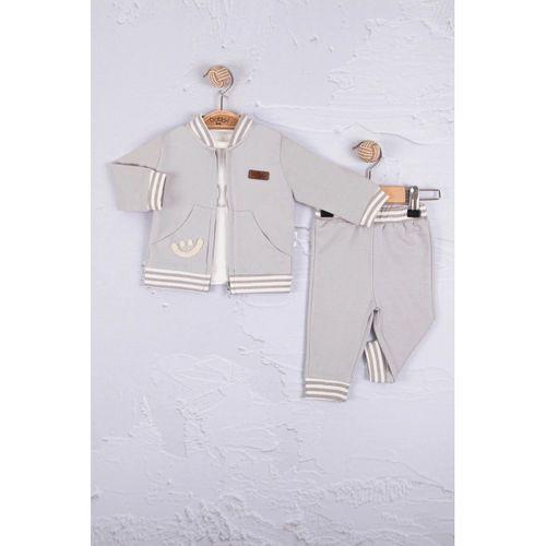 Hello Nakışlı % 100 Pamuk 3'lü Erkek Bebek Takımı