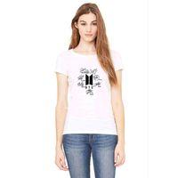 Army Logo Hit Göğüs Baskılı Beyaz Kadın Tshirt