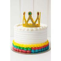 Altın Işıltılı Pasta Üstü Taç Plastik