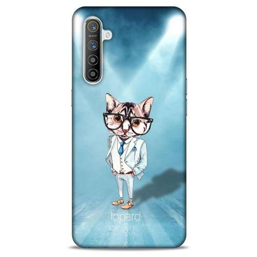 Oppo Realme XT Kılıf FunnyMaX (40) Fit Silikon Kılıf Açık Mavi Kedi
