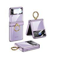 Galaxy Z Flip 4 Kılıf Zore Kıpta Yüzüklü Lens Korumalı Kapak