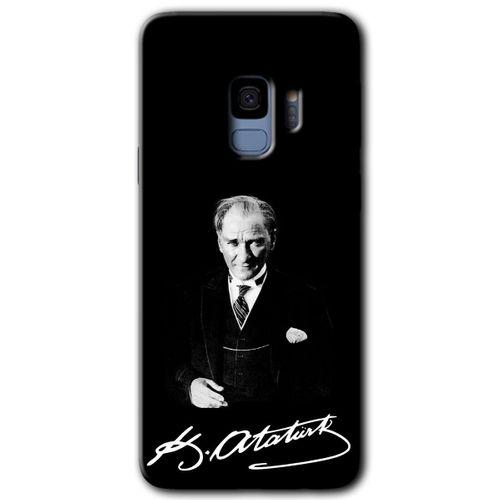 Galaxy S9 Kılıf HD Desen Baskılı Arka Kapak - Atatürk İmza + Kırılmaz Cam