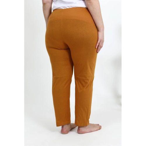 Kadın Pamuklu Büyük Beden Alt Pijama Hardal