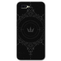 Oppo Rx 17 Neo Kılıf HD Desen Baskılı Arka Kapak + Temperli Cam - Siyah Mandala 1