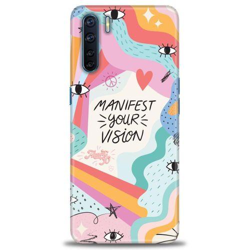 Oppo A91 / Reno 3 Kılıf HD Baskılı Kılıf - Manifest Your Vision + Tam Ekran Koruyucu