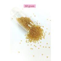 Dökme Cam Kum Boncuk (11/0) 2 mm - 60 Gram -  Şeffaf Bal Rengi - BNC068