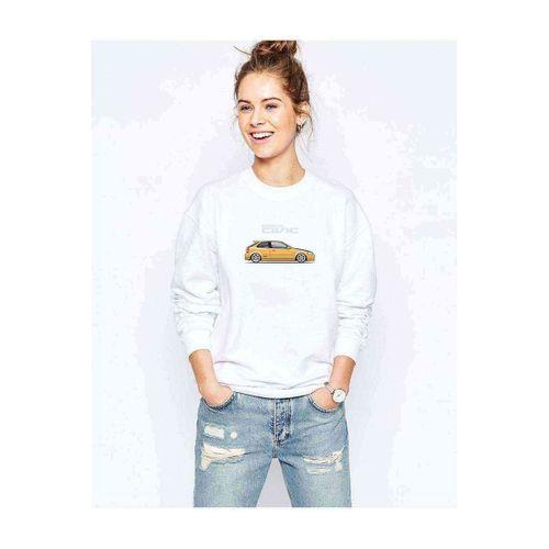 CIVIC TypeR Baskılı Beyaz Kadın Sweatshirt