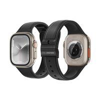 Apple Watch 10 42mm Amazingthing Titan Swift Deri Dokulu Silikon Kordon