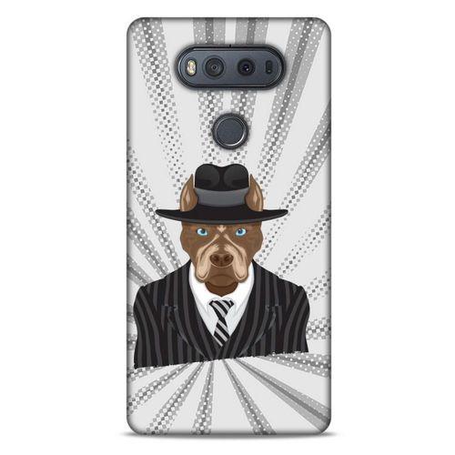 LG K61 Kılıf Köpek Kıyafetleri (8) Baskılı Kılıf Pitbull Şapka