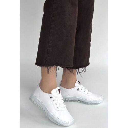 Kitta Beyaz Deri Bağcıklı Spor Ayakkabı