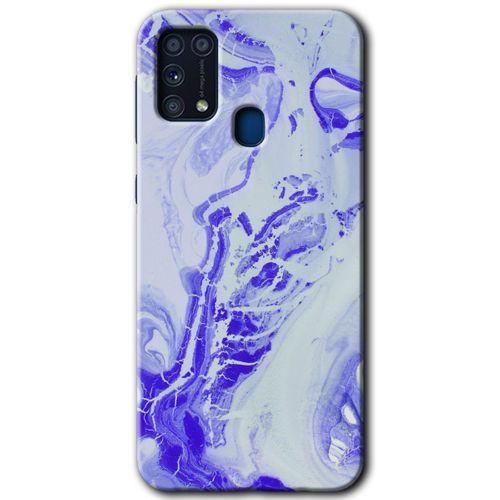 MRCİLETİSİM Samsung Galaxy M31 Kılıf Baskılı Kapak - Cranny Liquid Wall + 5D Tam Kaplayan Cam