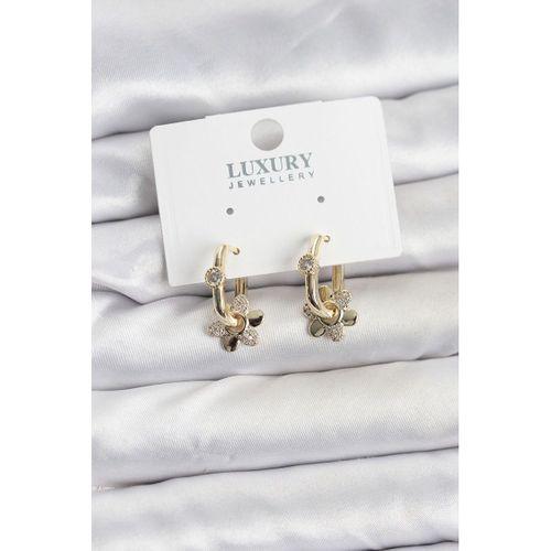 Zirkon Taşlı Pirinç Kadın Göçmen Küpesi