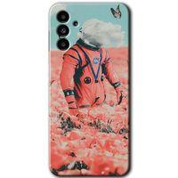 MRCİLETİSİM MRCİLETİSİM Samsung Galaxy M23 Kılıf HD Desen Baskılı Arka Kapak + Temperli Cam - Uzay Bahçesi