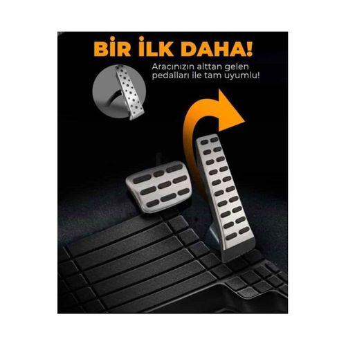 Ford Uyumlu Havuzlu Universal Paspas Krom Siyah Renk