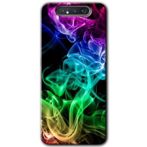Samsung Galaxy A80 HD Baskılı Kılıf + 9D Tam Ekran Koruyucu - Smoke Colorful
