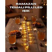Ramazan Işıkları Pilli Altın Fener Tasarımlı Dekoratif Led Aydınlatma