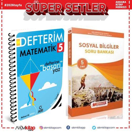 Arı Yayıncılık 5. Sınıf Matematik Defteri Matemito ve Referans Sosyal Bilgiler Soru Bankası Seti 2 Kitap