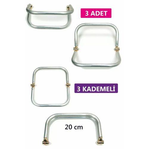 3 Kademeli Gizli Metal Mango Çanta Bursu – 3 Adet - 20 cm - Metal Çanta Aparatı