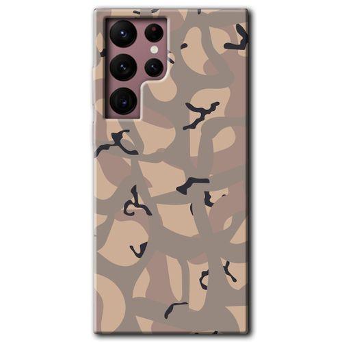 Potkal Hediye Fabrikası Samsung Galaxy S22 Ultra HD Baskılı Kılıf + 9D Tam Ekran Koruyucu - Kamuflaj 6