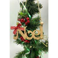Naturel Noel Yazılı Yılbaşı Süsü(5Adet)