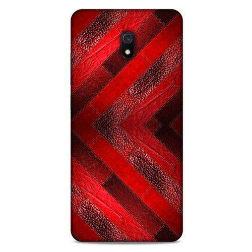 Xiaomi Redmi 8A Kılıf Patchwork (28) Arka Kapak Kırmızı Siyah