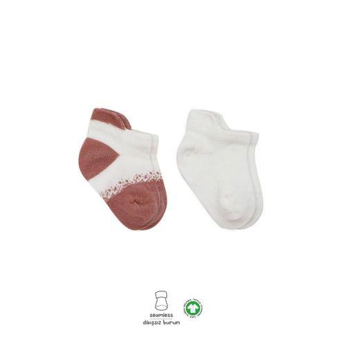Bistyle 2'Li Penye Sneakers Çorap BS20105 Ekru Pudra