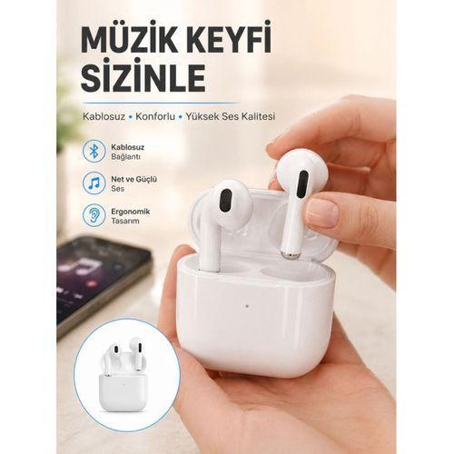 Yeni Nesil Bluetooth Kulaklık Beyaz Çağrı Cevaplayabilen Kablosuz Yeni Nesil