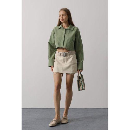 Kısa Boy Çift Cep Gömlek - Haki