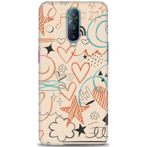 Oppo RX17 Pro Kılıf HD Baskılı Kılıf - Notalar Turuncu + Tam Ekran Koruyucu